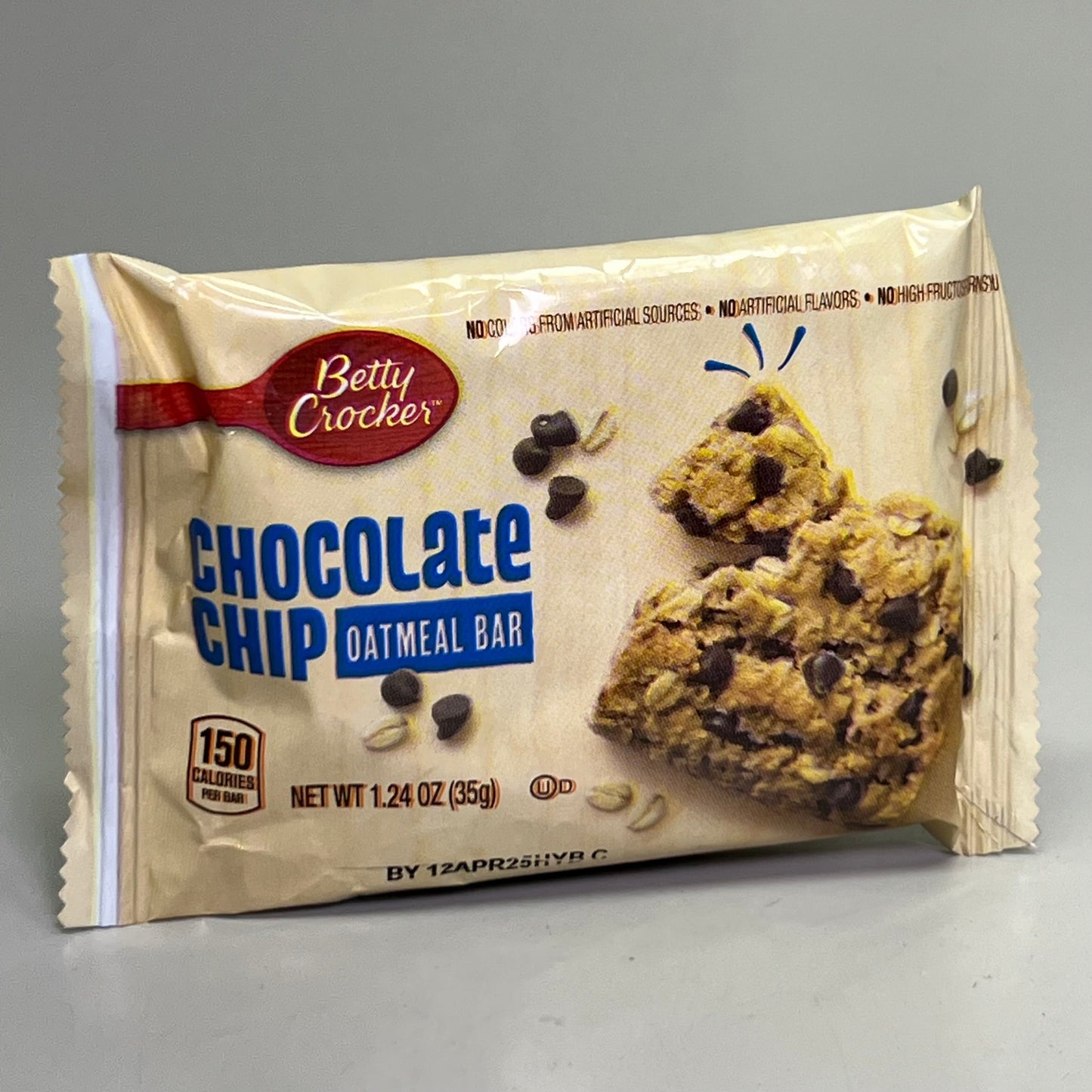 ZA@ BETTY CROCKER (144 PACK) Chocolate Chip Oatmeal Bar 1.24 oz BB 04/25 (New) H