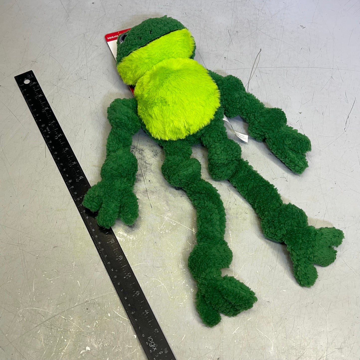 KONG (2 PACK) Knots Frog Squeaker Dog Toy W/ Rope Skeleton L/XL 18" Green