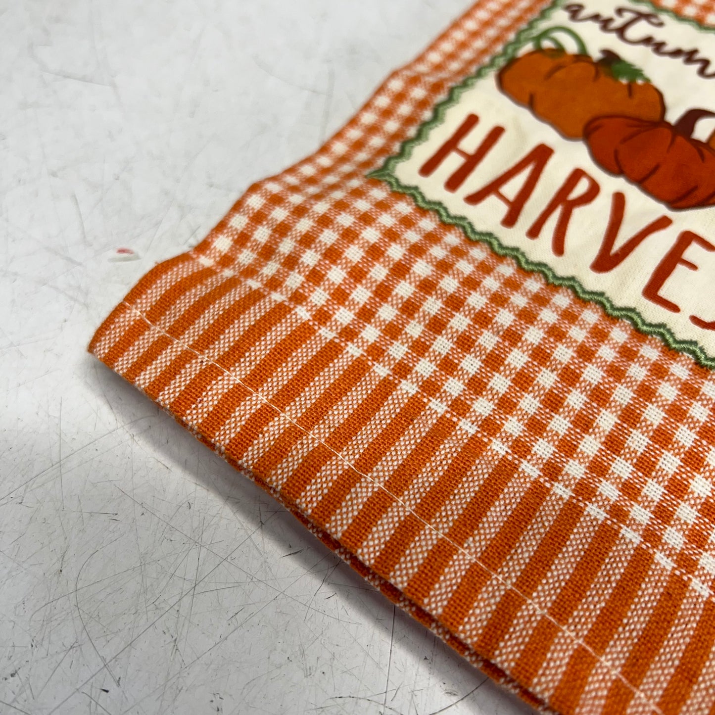 KANE KITCHEN (2 PACK) Kitchen Towels "Autumn Harvest" 16"x26" Orange Gingham