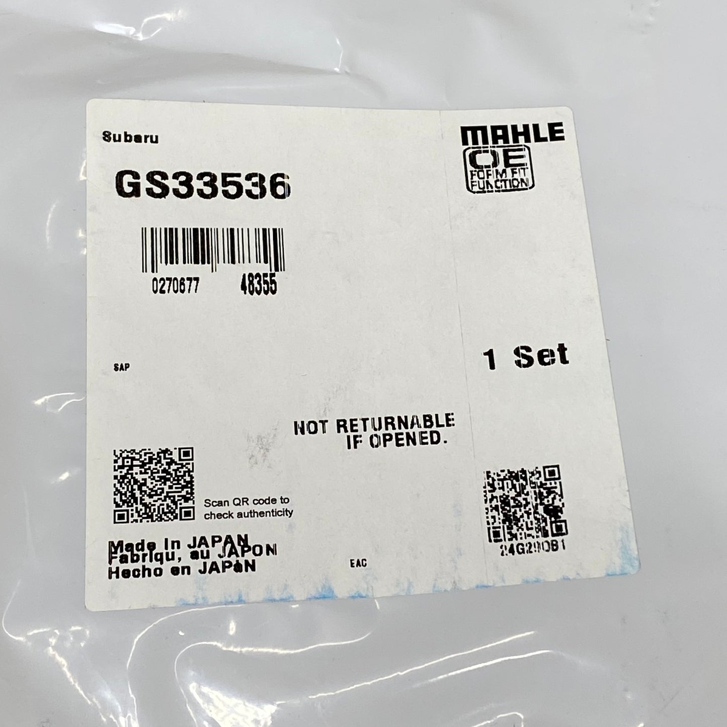 MAHLE TurboCharger Mounting Gasket Set GS33536