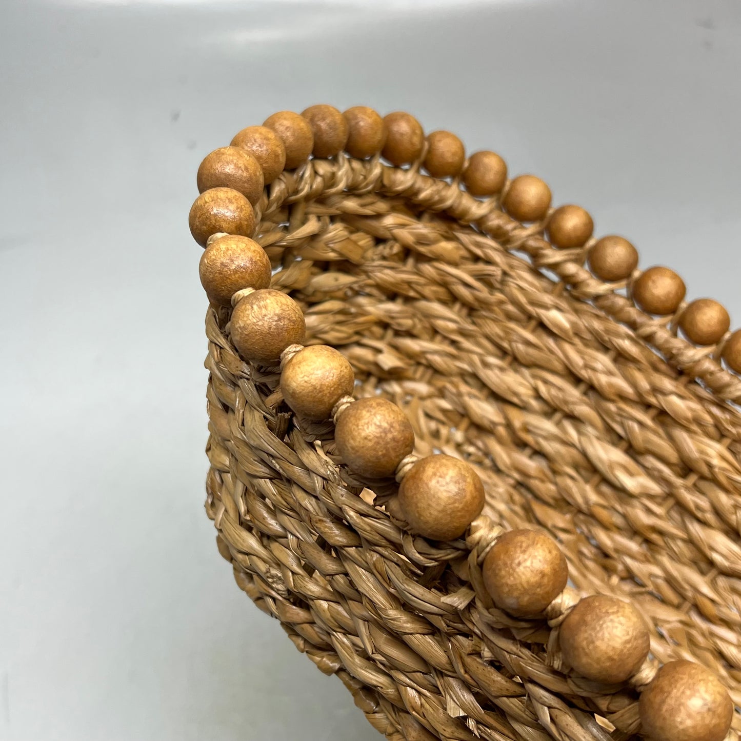 RAZ IMPORTS (PAIR) Natural Appeal Woven Beaded Baskets Set 20.25" Tan 442128