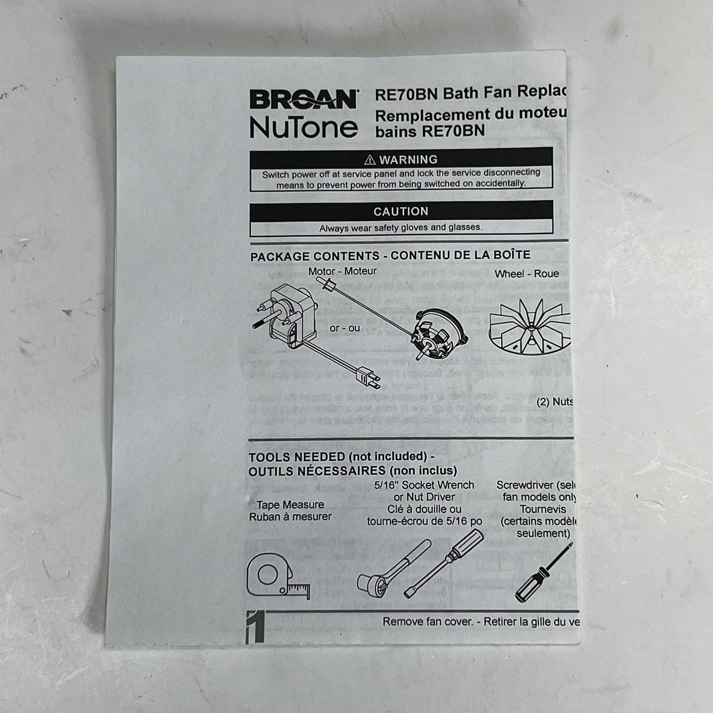 BROAN-NUTONE Genuine Replacement Motor For Exhaust Fans Silver Y3L205A506