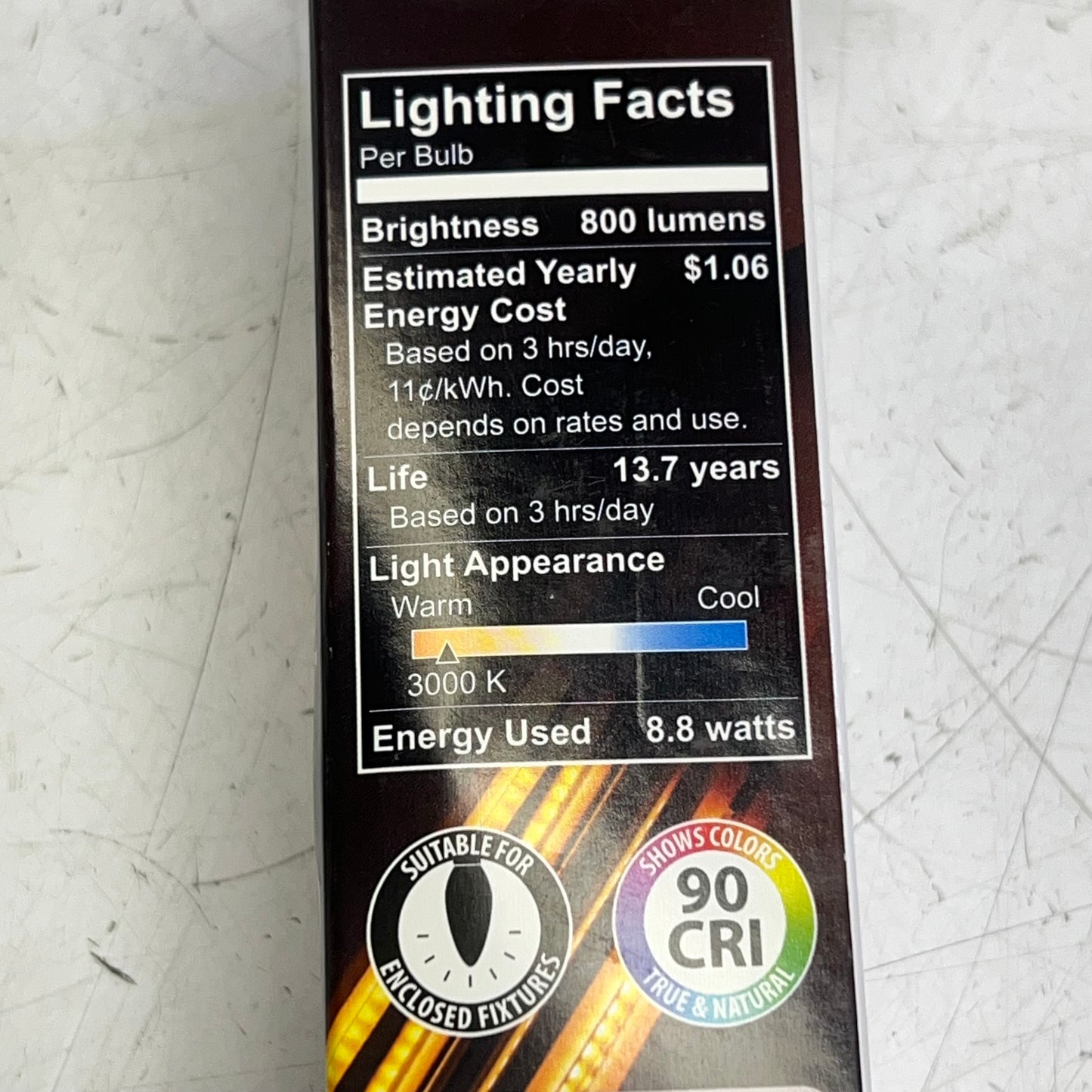 SUNLITE (4 PACK) Filament Light Bulb Chandelier 120 V E12 Warm White 81337