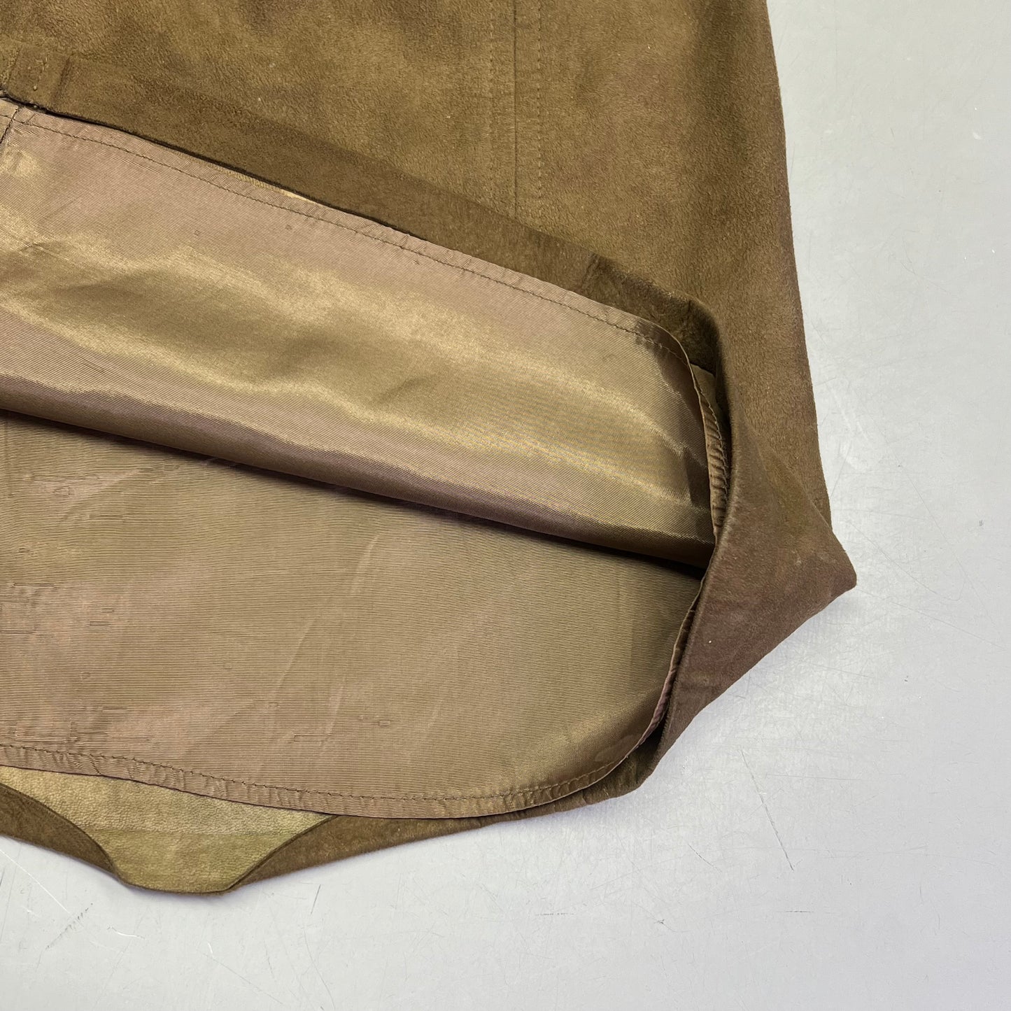 THE TANNERY JOSEPH MAGNIN Vintage Lined Raw Hide Skirt Women's Sz 4 Brown (Used)