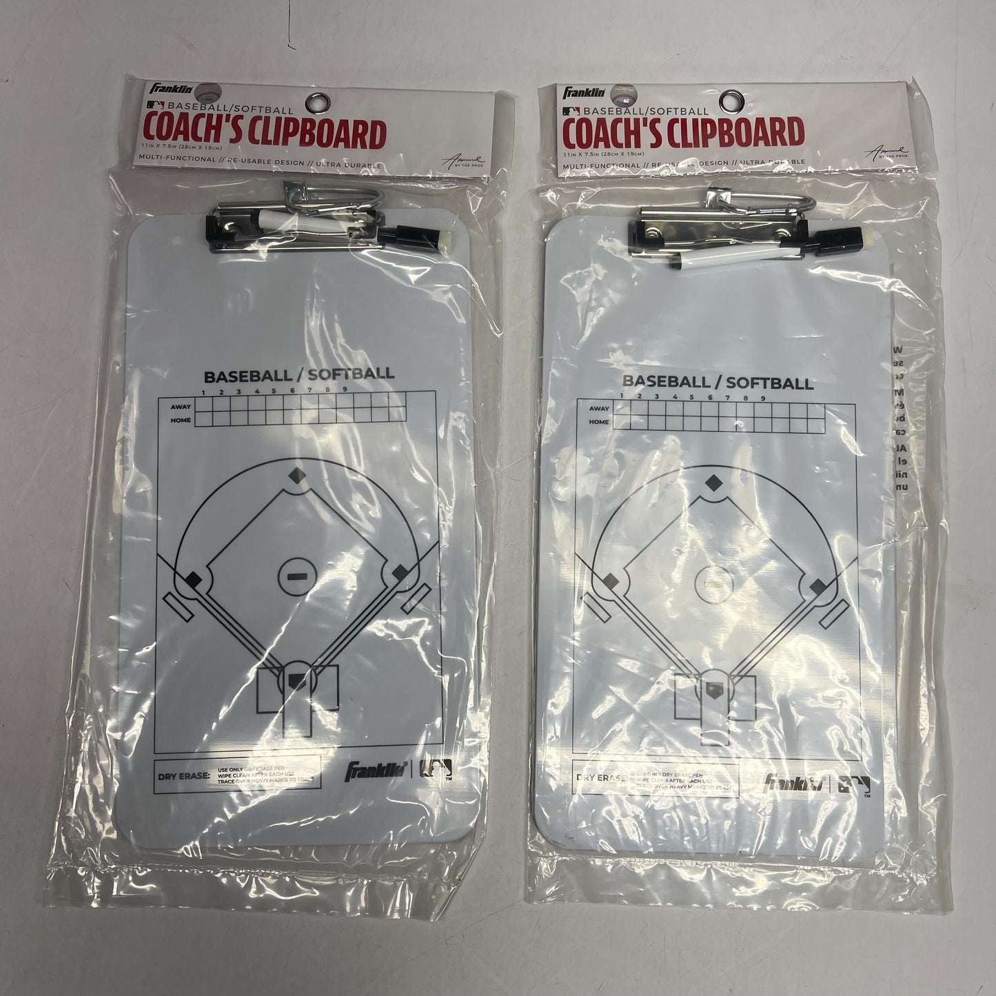 FRANKLIN (2 PACK) MLB Coach's Clipboard Baseball & Team Roster 11"x7.5"1567