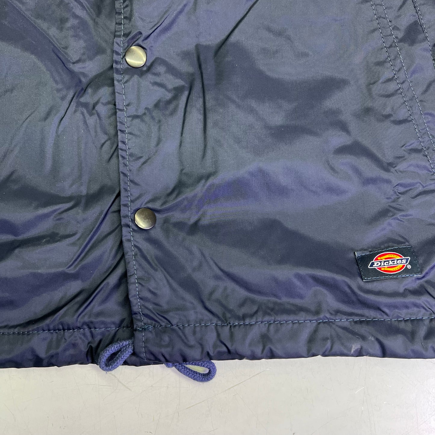 DICKIES Snap Front Nylon Jacket Water Resistant Men's Sz L Dark Navy 76242DN