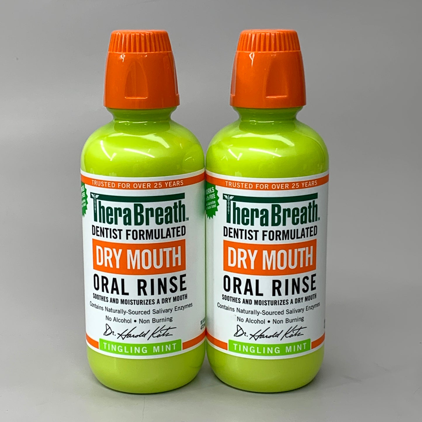 THERABREATH (2 PACK) Dry Mouth Oral Rinse Tingling Mint 16 fl oz BB 03/25