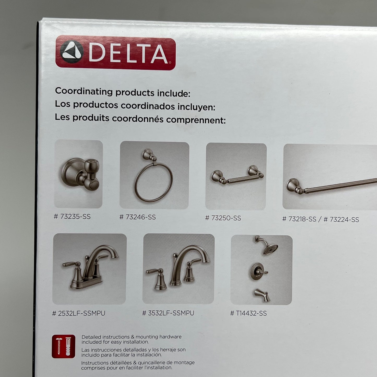 DELTA  Woodhurst Towel Ring Extends 2-7//8" From Wall Stainless Finish 73246-SS