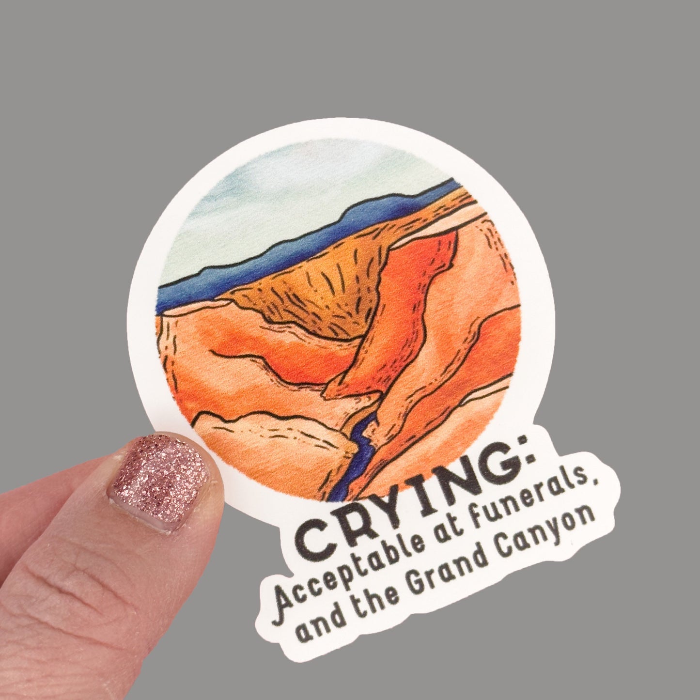 Hales Yeah Design Crying Sticker ~3" at Longest Edge