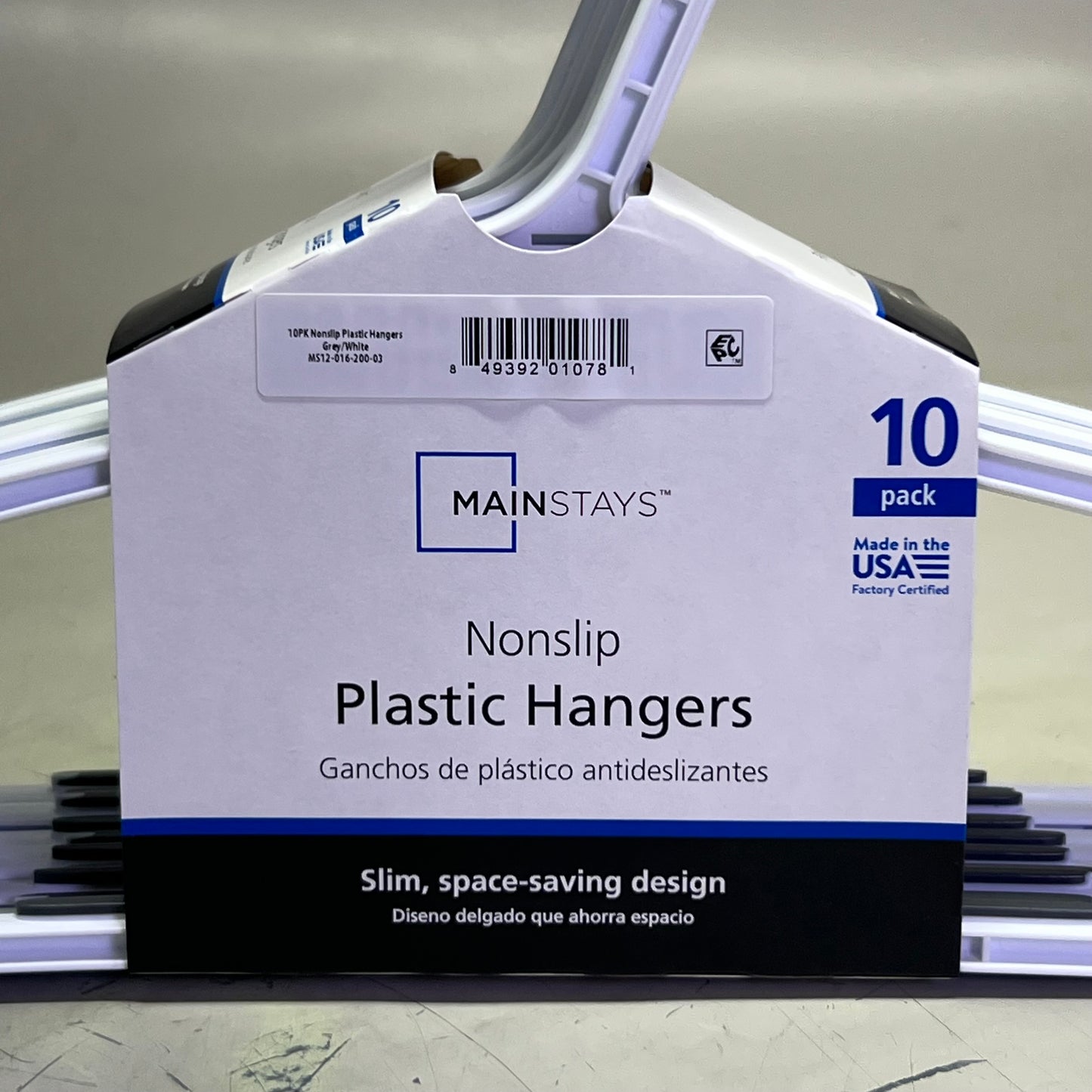 MAINSTAYS (140 Pcs) Non-Slip Clothes Hangers, White Durable Plastic White MS12-016-200-03