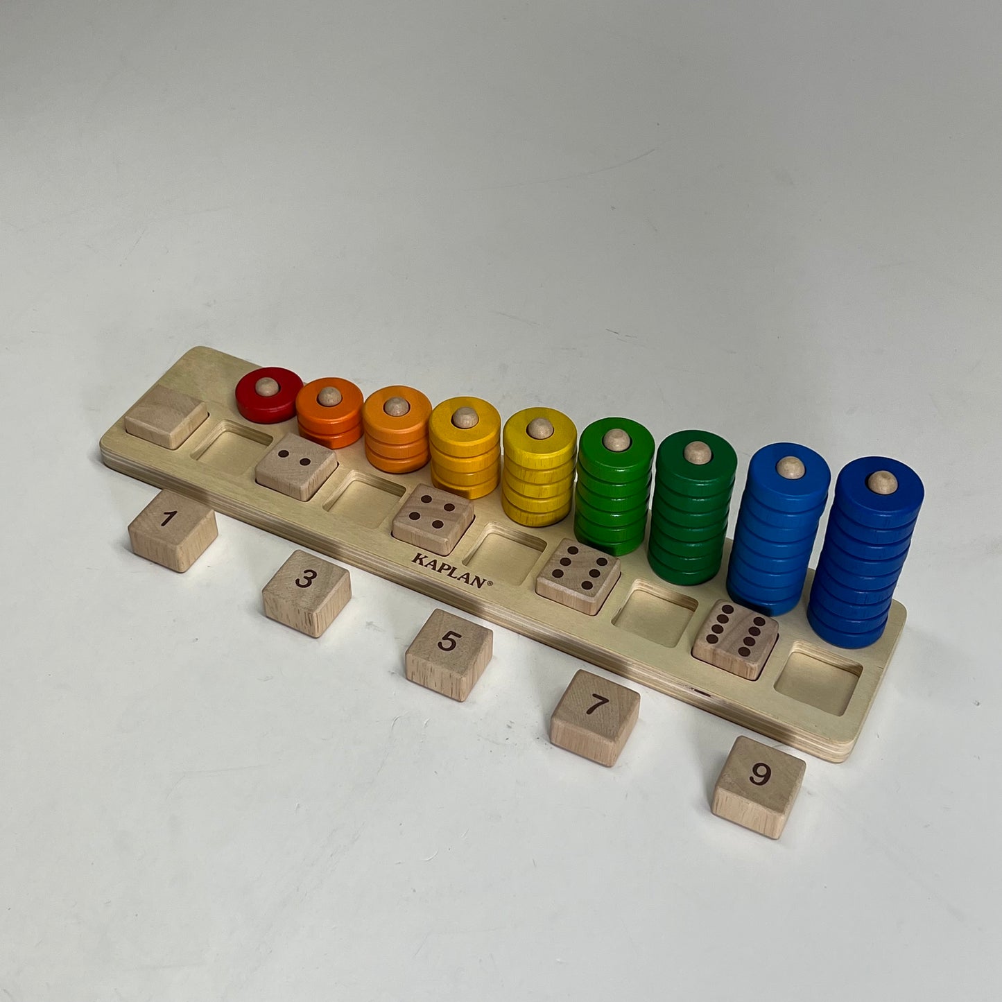 KAPLAN Natural Stack & Sort Wooden Board Colorful Counting Rainbow 33141