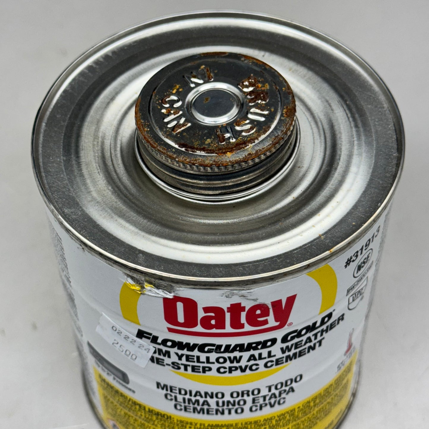 OATEY FlowGuard Gold Medium Yellow All Weather One-Step CPVC Cement 32 oz 31913