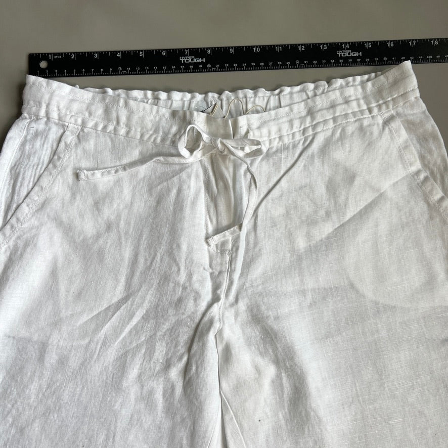 TOMMY BAHAMA Women's Palmbray Tapered Linen Pant White Size M (New)