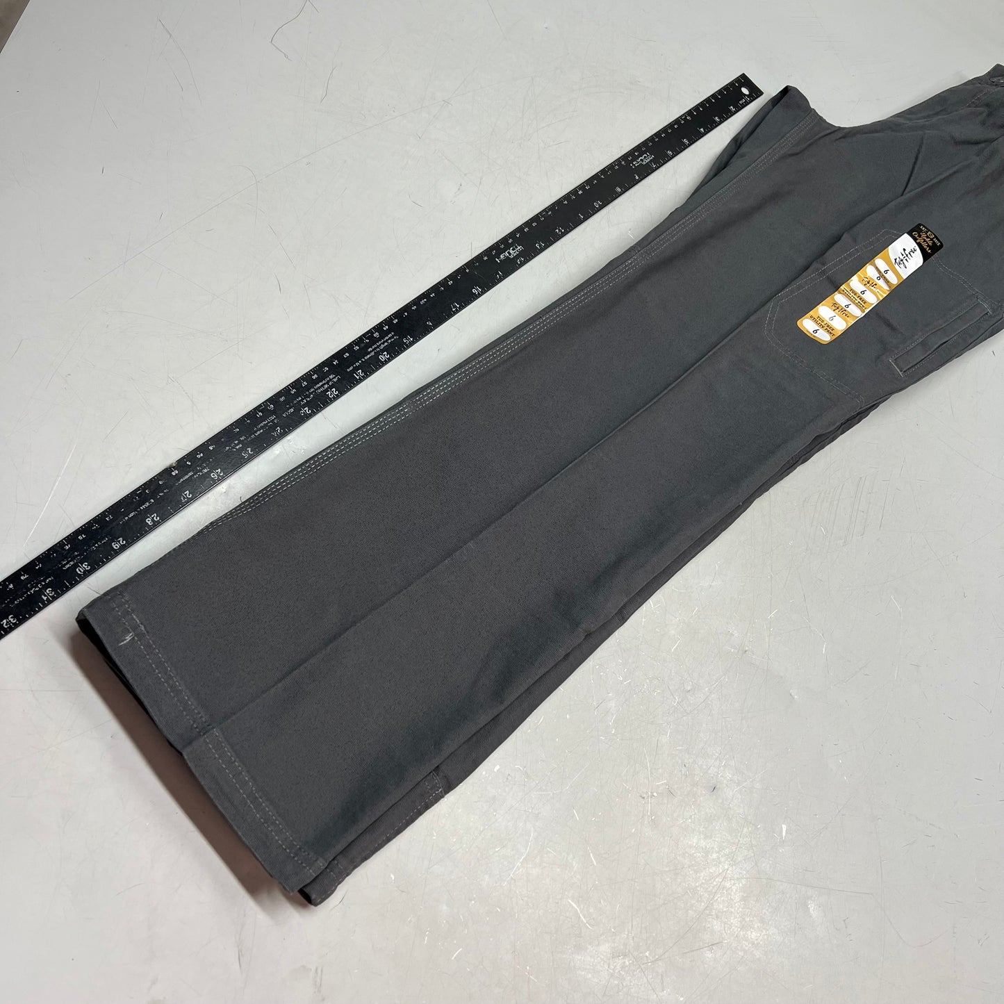 NOBLE OUTFITTERS Tug-Free Stretch Canvas Utility Pant Women's Sz 6 Asphalt 24036