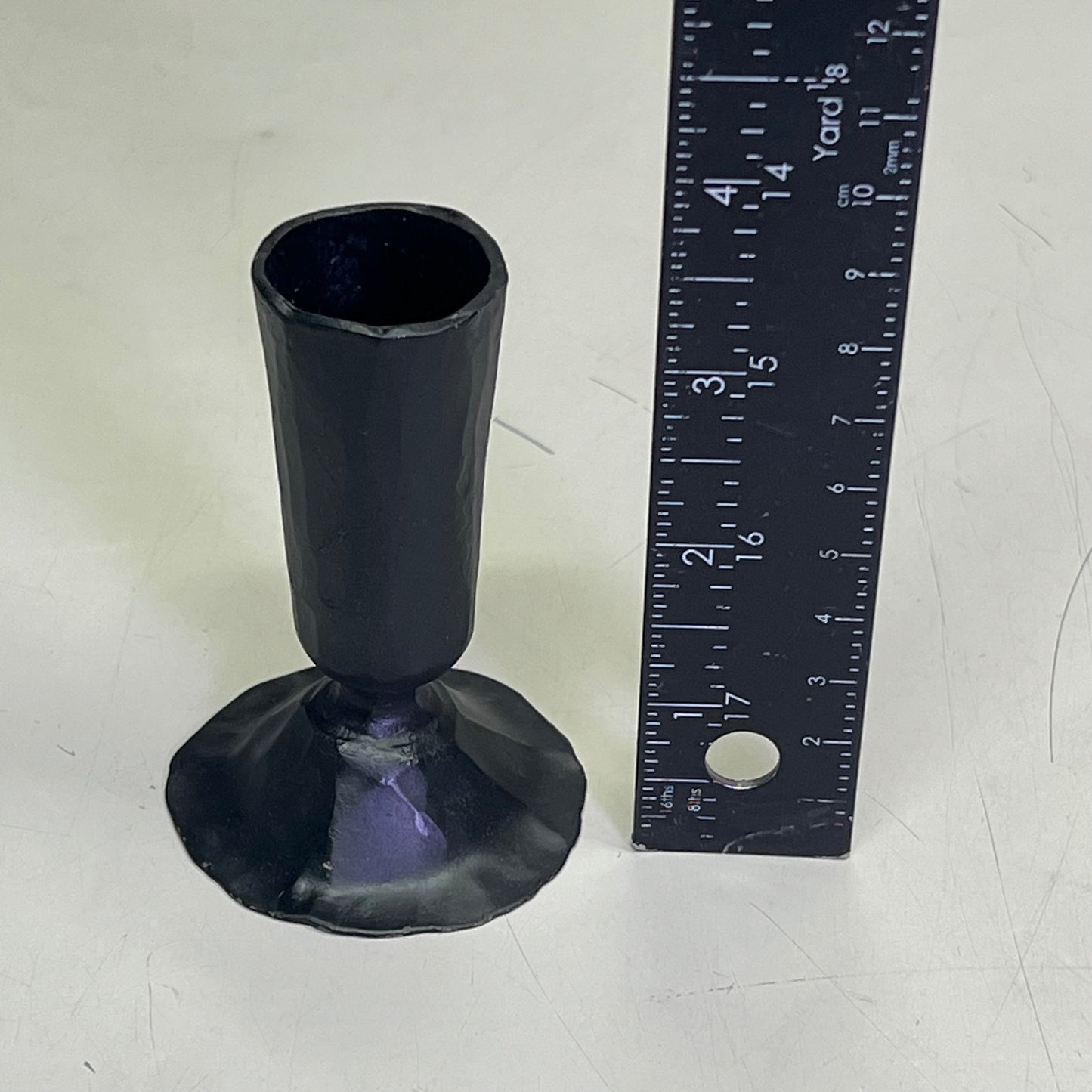 CREATIVE CO-OP (2 PACK) Hand Forged Cast Iron Candle Holder  3.5" Black DG0184