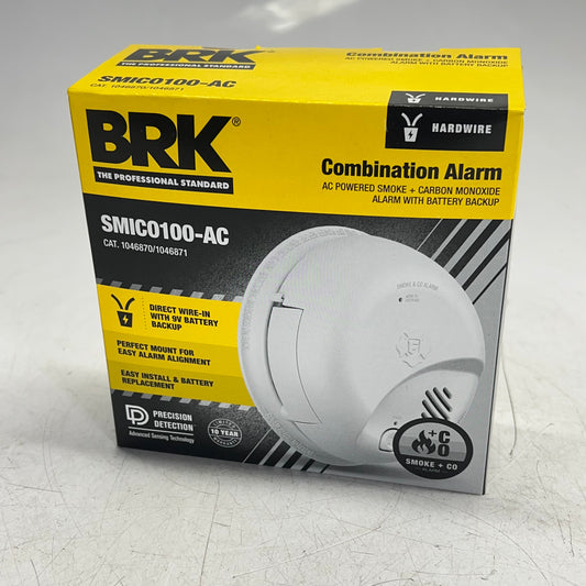 BRK  Smoke & Carbon Monoxide Alarm Battery Operated White SMIC0100-AC