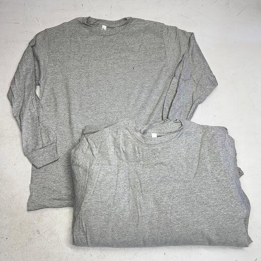 ZA@ AMERICAN APPAREL (12 PACK) Heavyweight Cotton Long Sleeve Tee Unisex Sz S Grey 1304