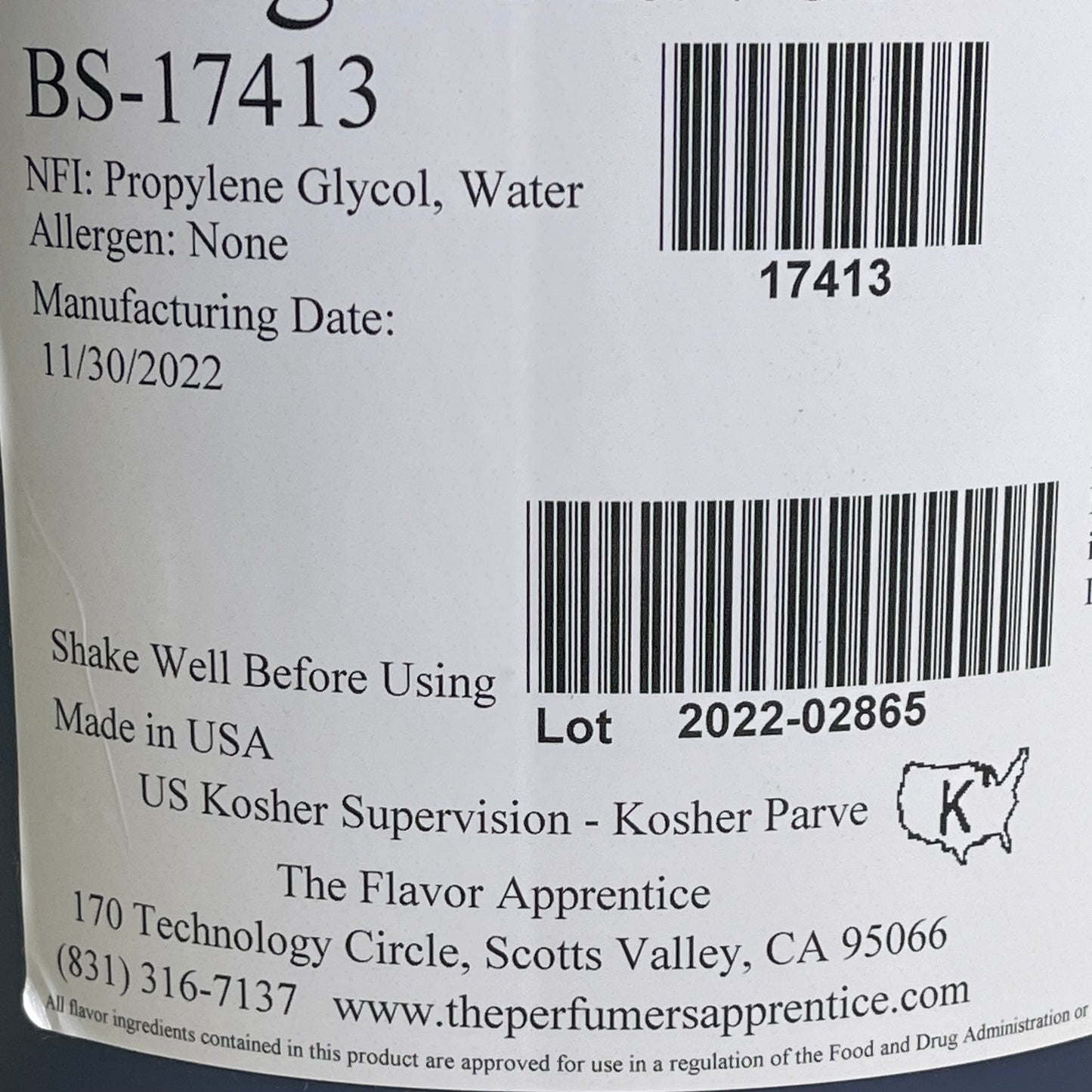 TFA N&A DX Brown Sugar Flavor Dessert & Bakery Syrup 1 Gallon BS-17413
