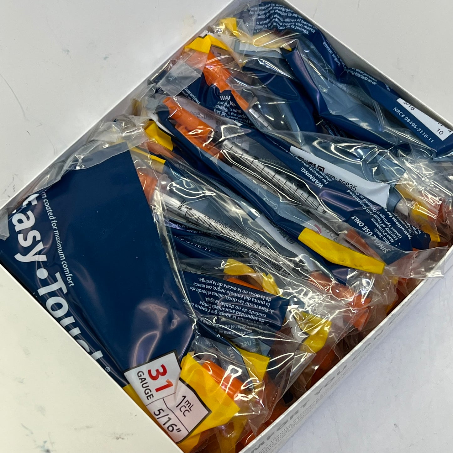 EASY TOUCH (100 PACK) Insulin Syringes 31G 1CC 5/16" 31 Gauge 1mL BB09/29 831165