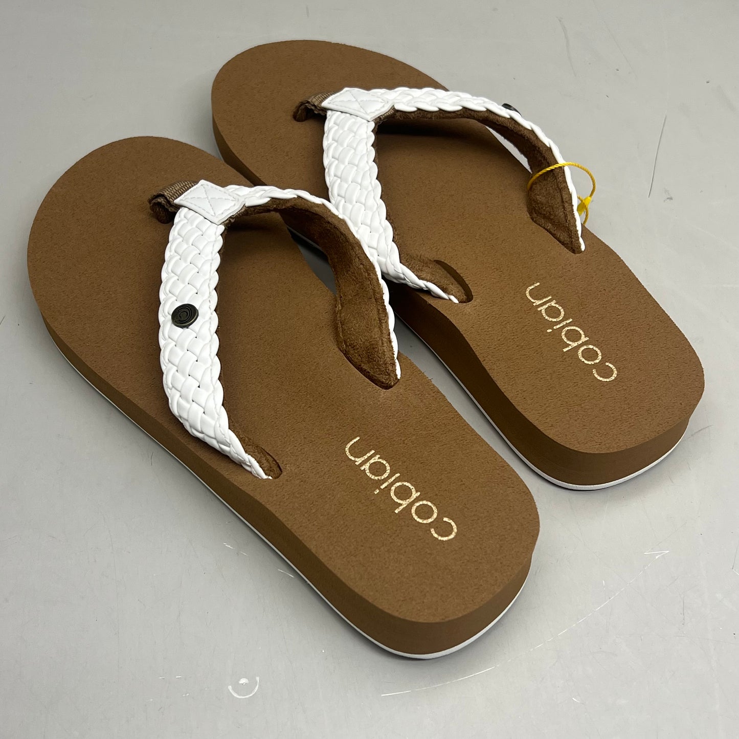 COBIAN Braided Bounce Synthetic Leather Sandals Women's Sz 9 EU 39.5 White BRB10-100-9