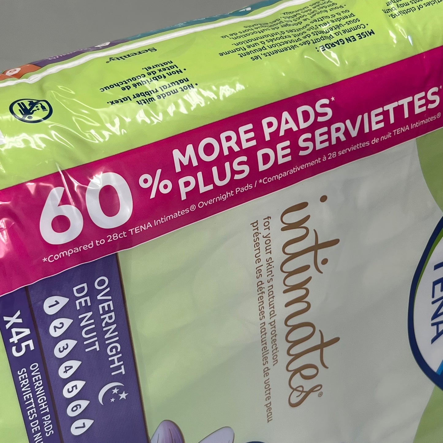 TENA (45 PACK) Overnight Incontinence Pads for Women 45 PACK White 37999-01