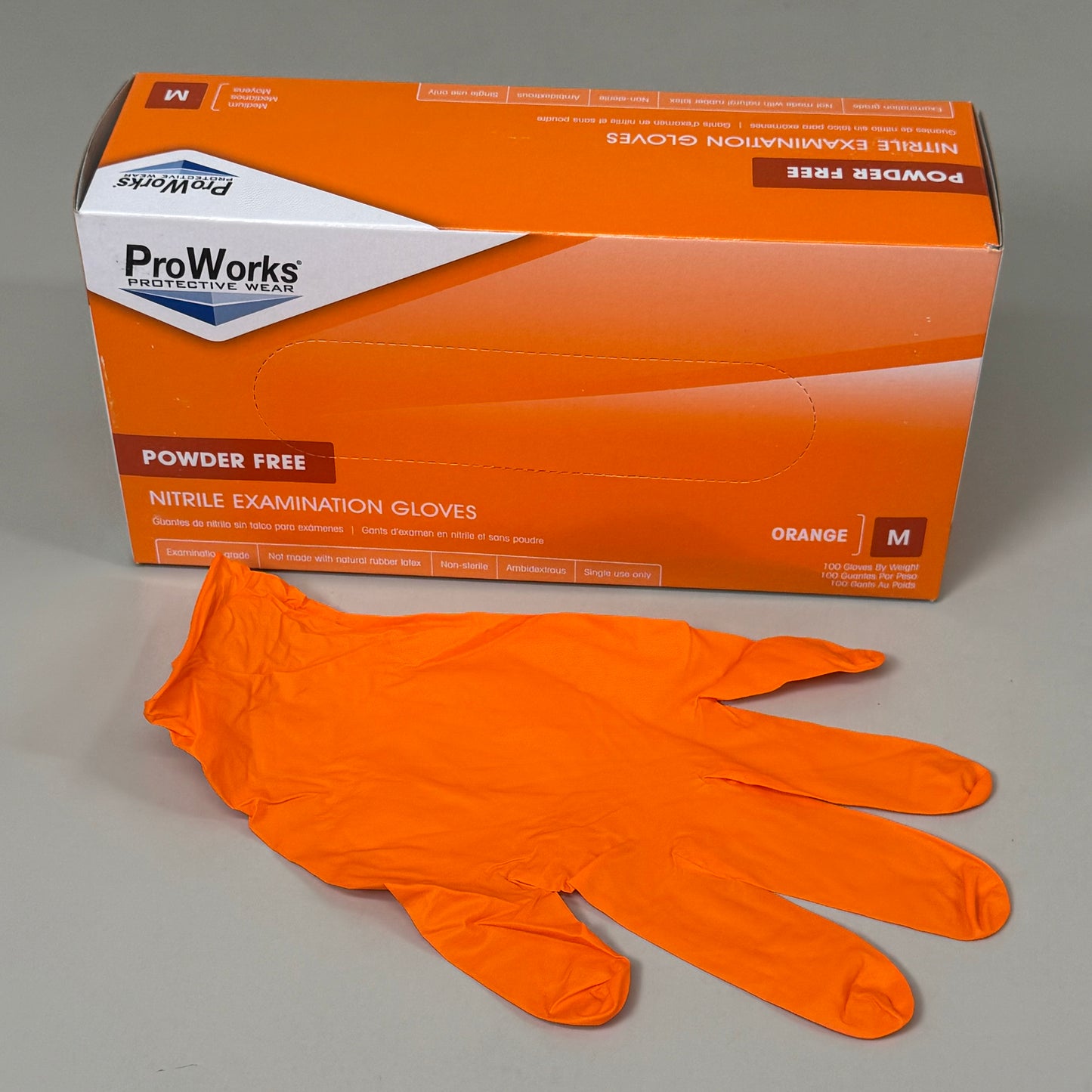 PROWORKS (2 PACK, 200 GLOVES TOTAL) Nitrile Examination Gloves Non-Sterile SZ M