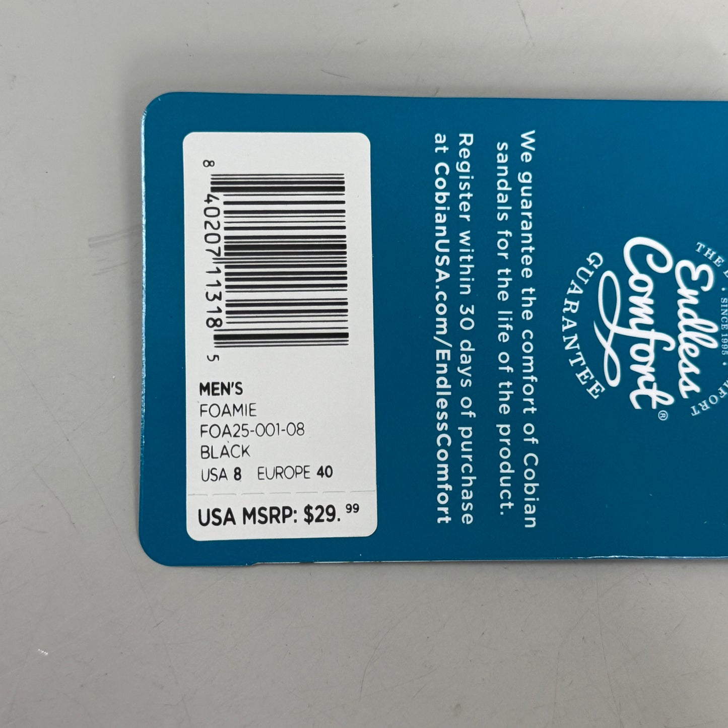 COBIAN Foamie Men's Sandals 8 Black FOA25-001-8