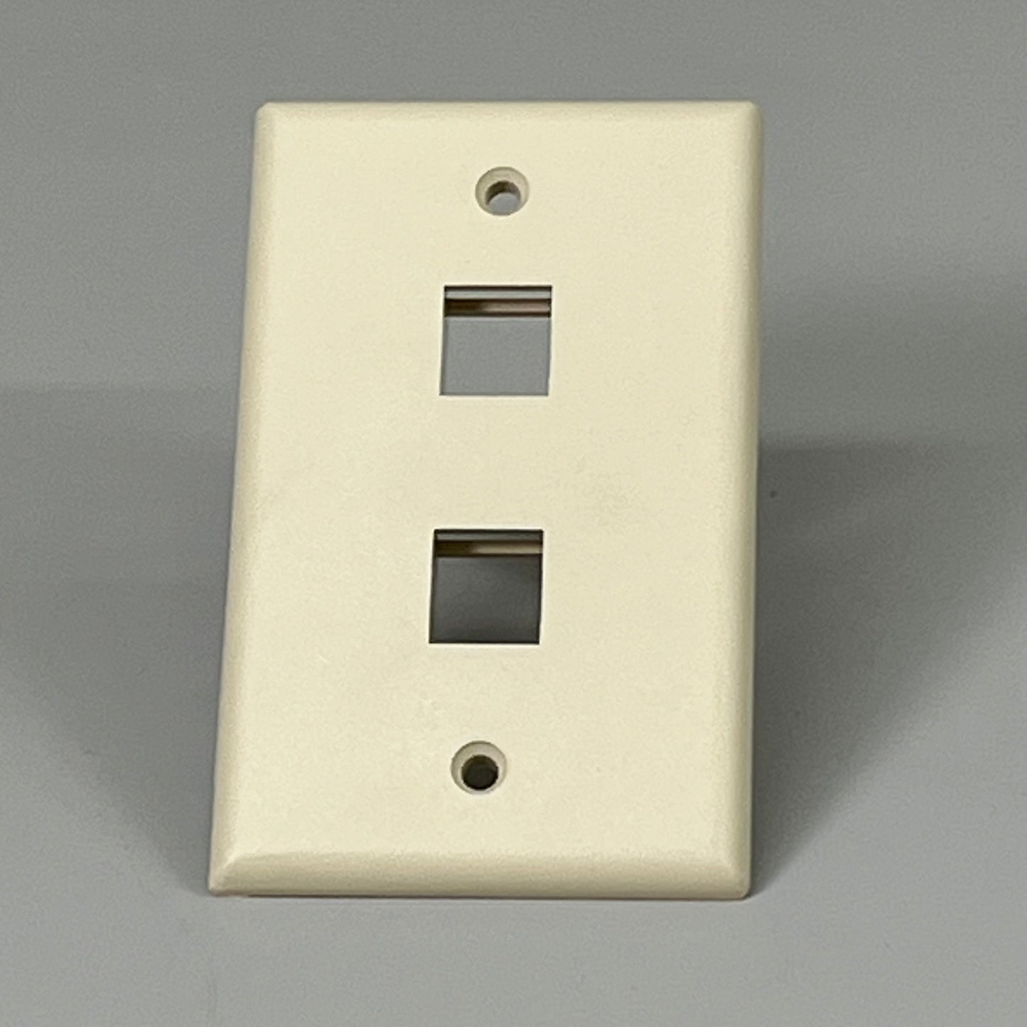 ICC Flat Keystone Wall Plate Single Gang 2 Port 2 3/4' x 4 1/2' Ivory IC107F02IV