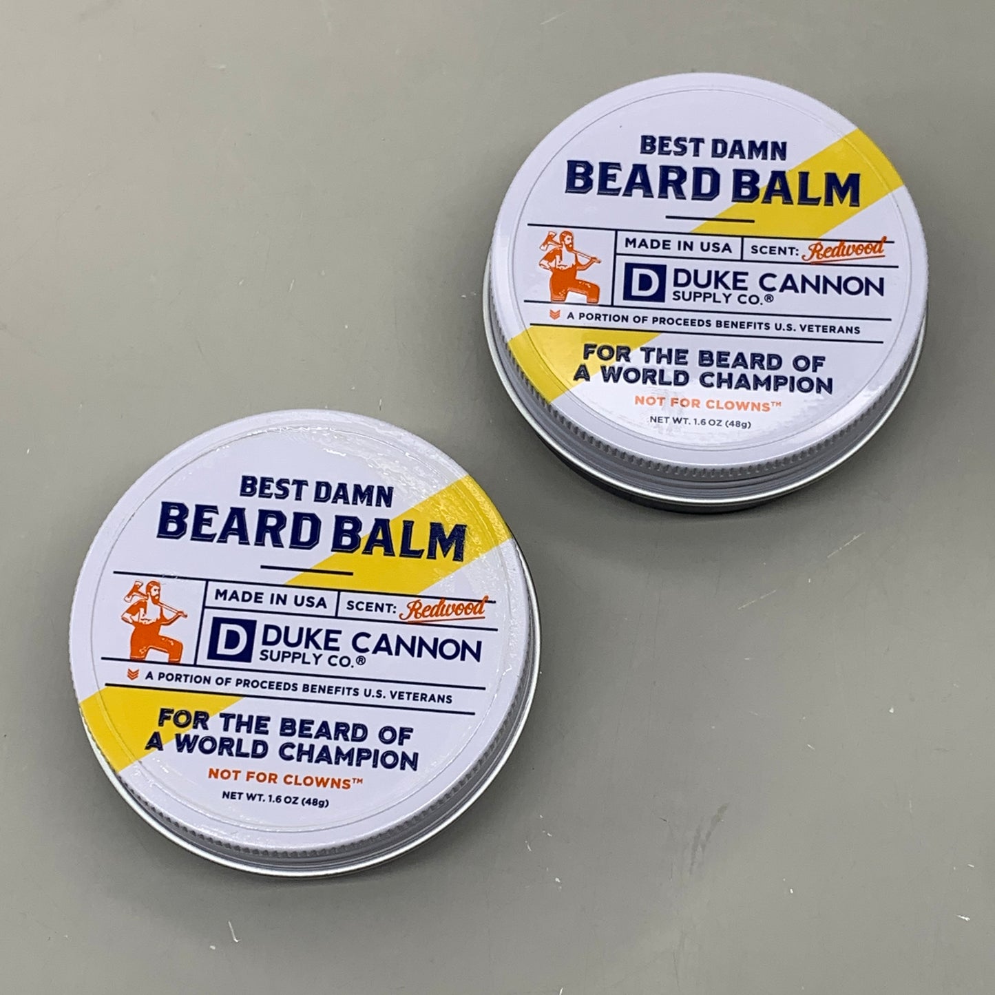 DUKE CANNON (2 PACK) Best Damn Beard Balm Red Wood Scent 1.6oz