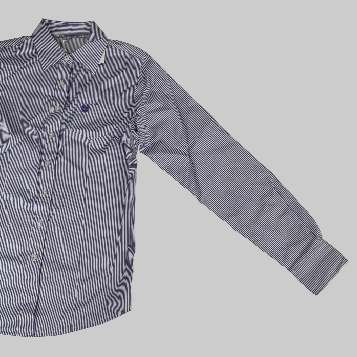 CINCH Long Sleeve & Shirt Tail Stripe Button Down Top Women's SZ M Purple MSW9164087