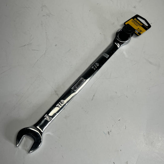 ZA@ DEWALT Ratcheting Comb Wrench Longer Panel Design 7/8" Chrome DWMT72201