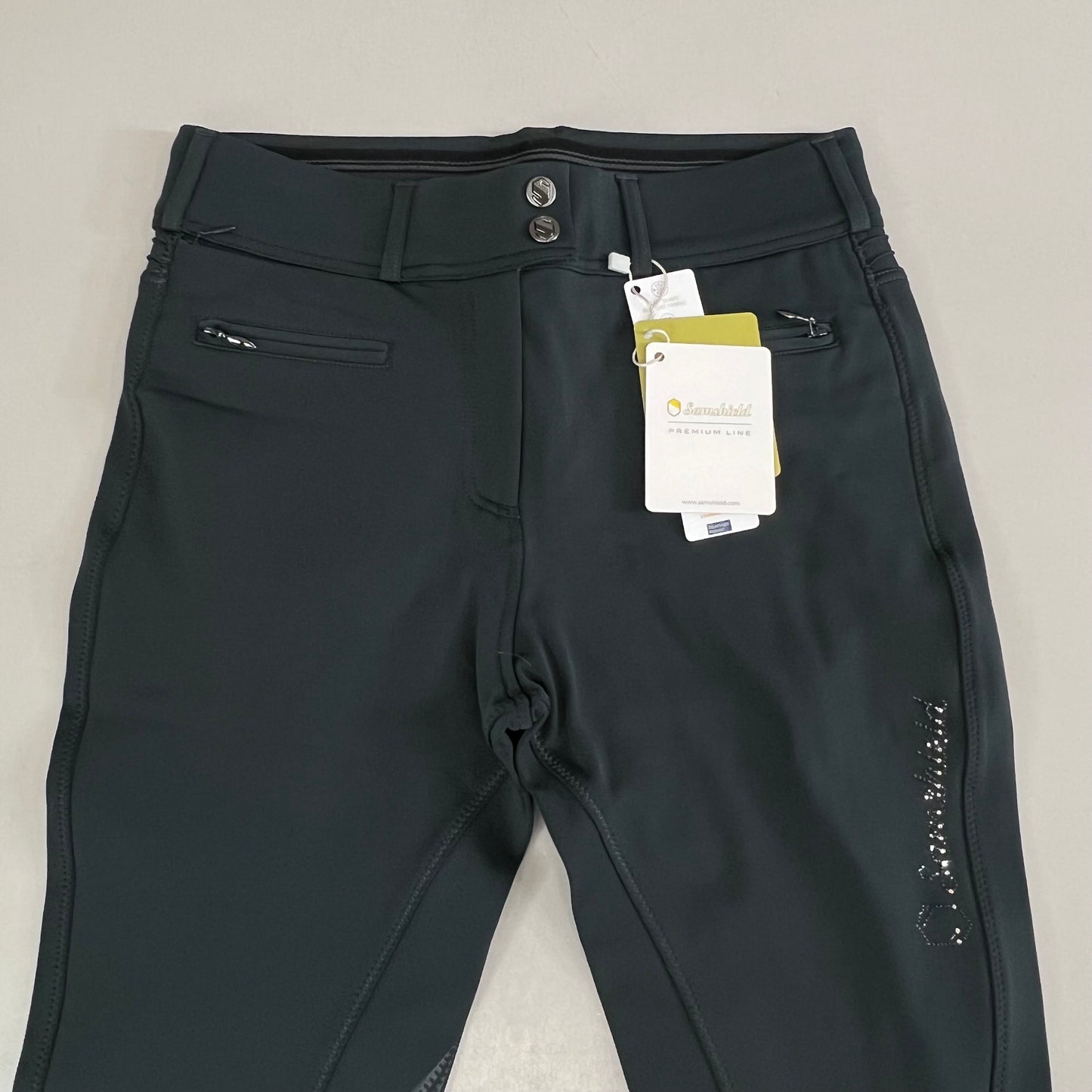 SAMSHIELD Clara Winter Equestrian Pants Women's Sz US 26, UK 8, FR 36 Moonless Night