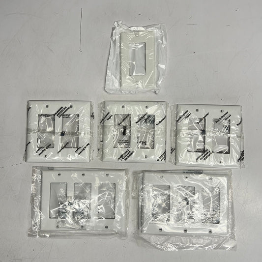 ZA@ LEVITON (LOT OF 6) Light Switch Wall Plates 3, Pair & 1 White