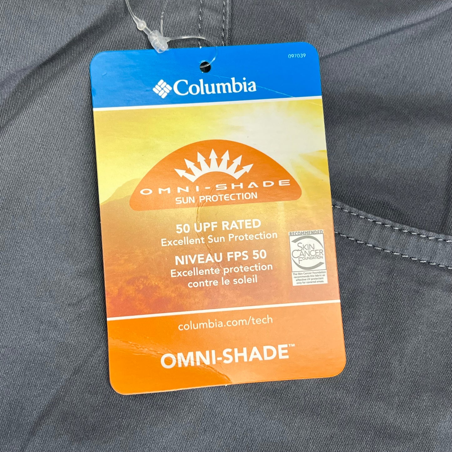 COLUMBIA Rapid Rivers Pants Men's Sz 36 / 32" Inseam Graphite AM0449-053
