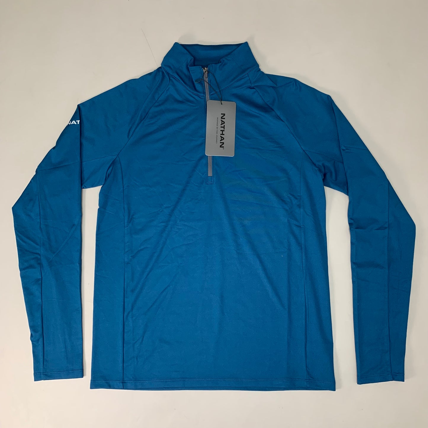 NATHAN Tempo 1/4 Zip Long Sleeve Shirt 2.0 Men's Small Sailor Blue NS50960-60062-S (New)