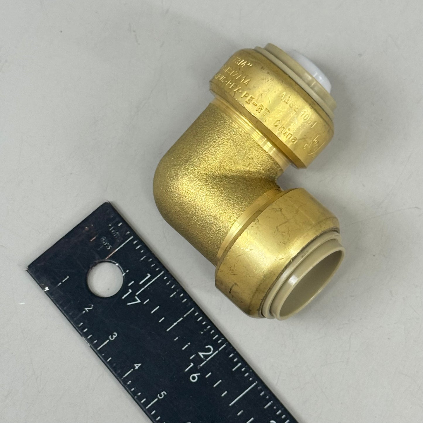 JONES STEPHENS Plumbite 90 Elbow Push On  3/4"x3/4" Brass C77426LF