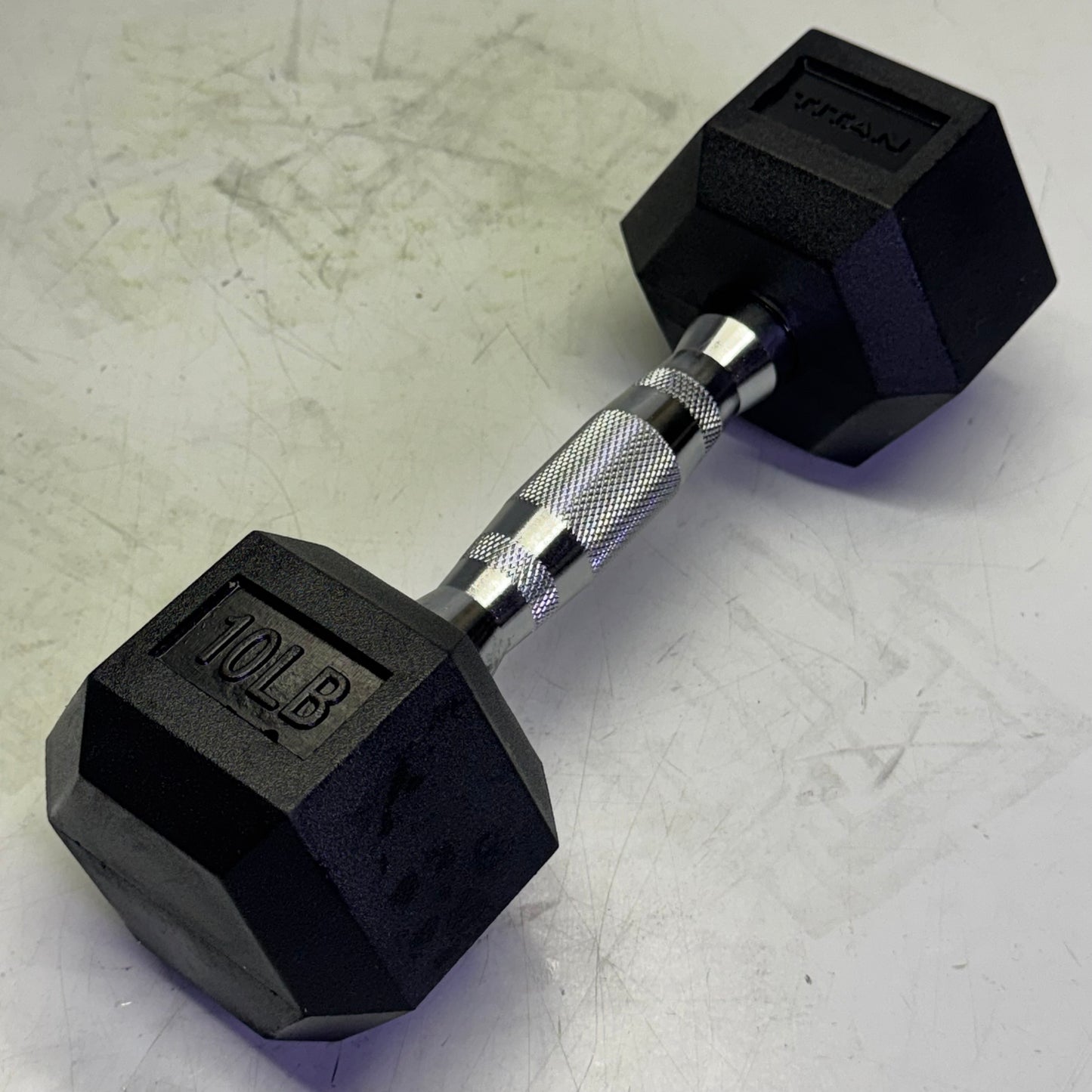 TITAN FITNESS (2 PACK) Black Rubber Coated Hex Dumbbell Single 10lb HEXDBB_10