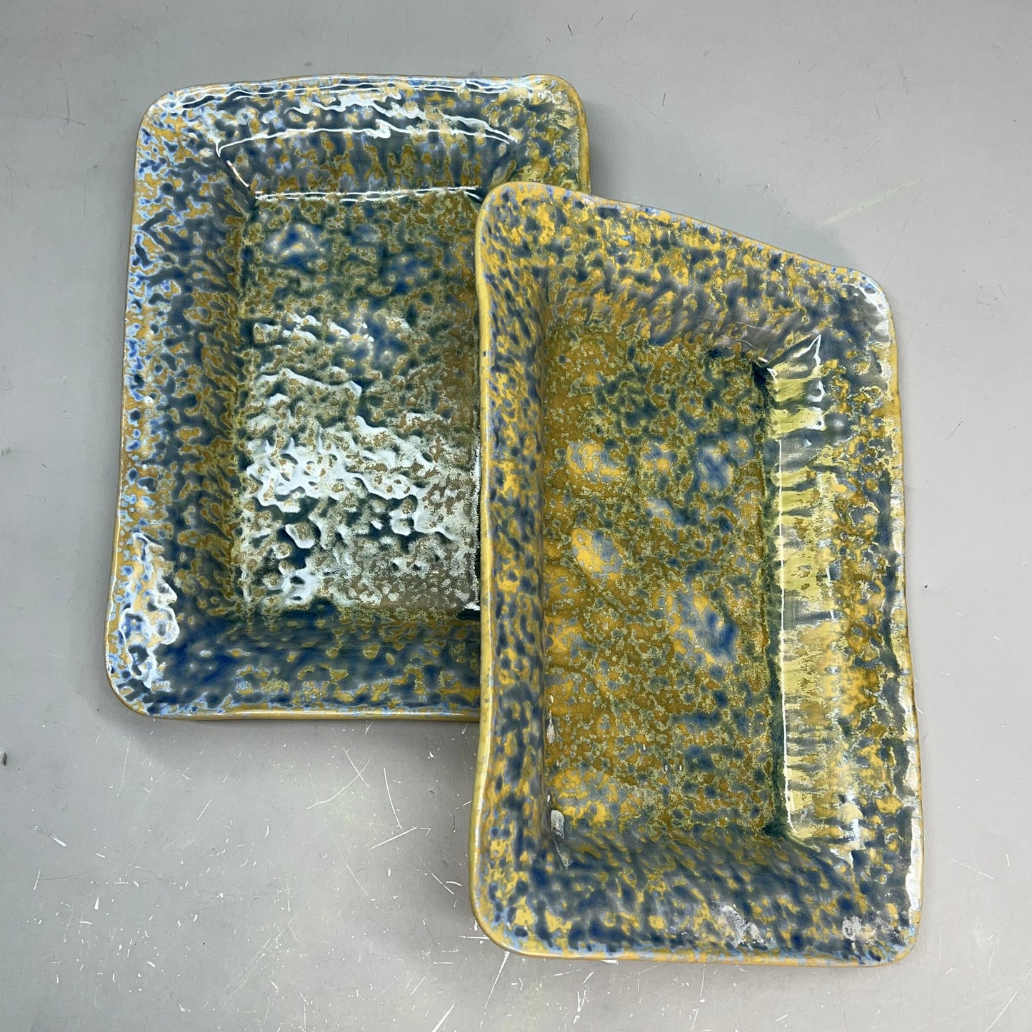 CREATIVE CO-OP (2 PACK) Stoneware Serving Dish Crackle Glaze 12.3 X 8.6 DG0495
