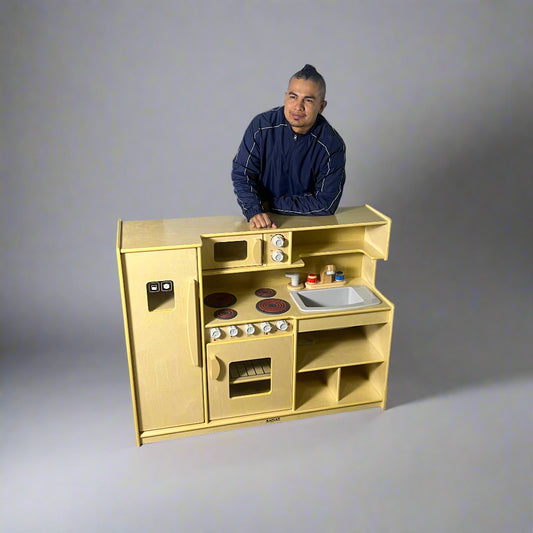 KAPLAN Carolina Wooden All-in-One Kitchen Playset Sz 48" W x 15" L x 38" H