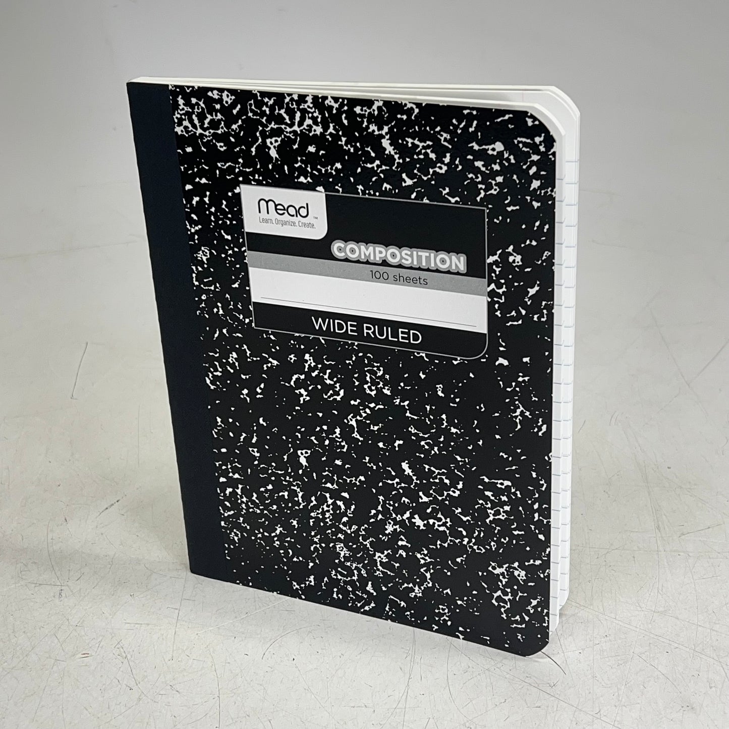 ZA@ MEAD (6 PACK, 100 SHEETS EACH) Composition Notebooks Wide Ruled 1-Subject 9.75" X 7.5" Blac|k/White 306712