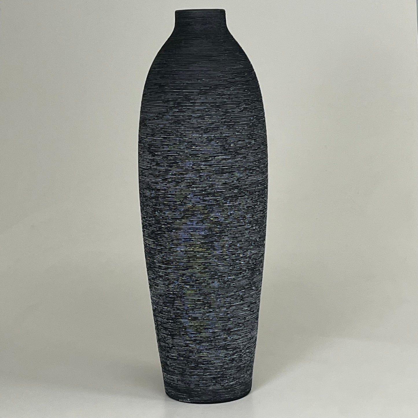 BETTER HOME & GARDENS Textured  Matte Durable Ceramic Floor Vase 24" Black