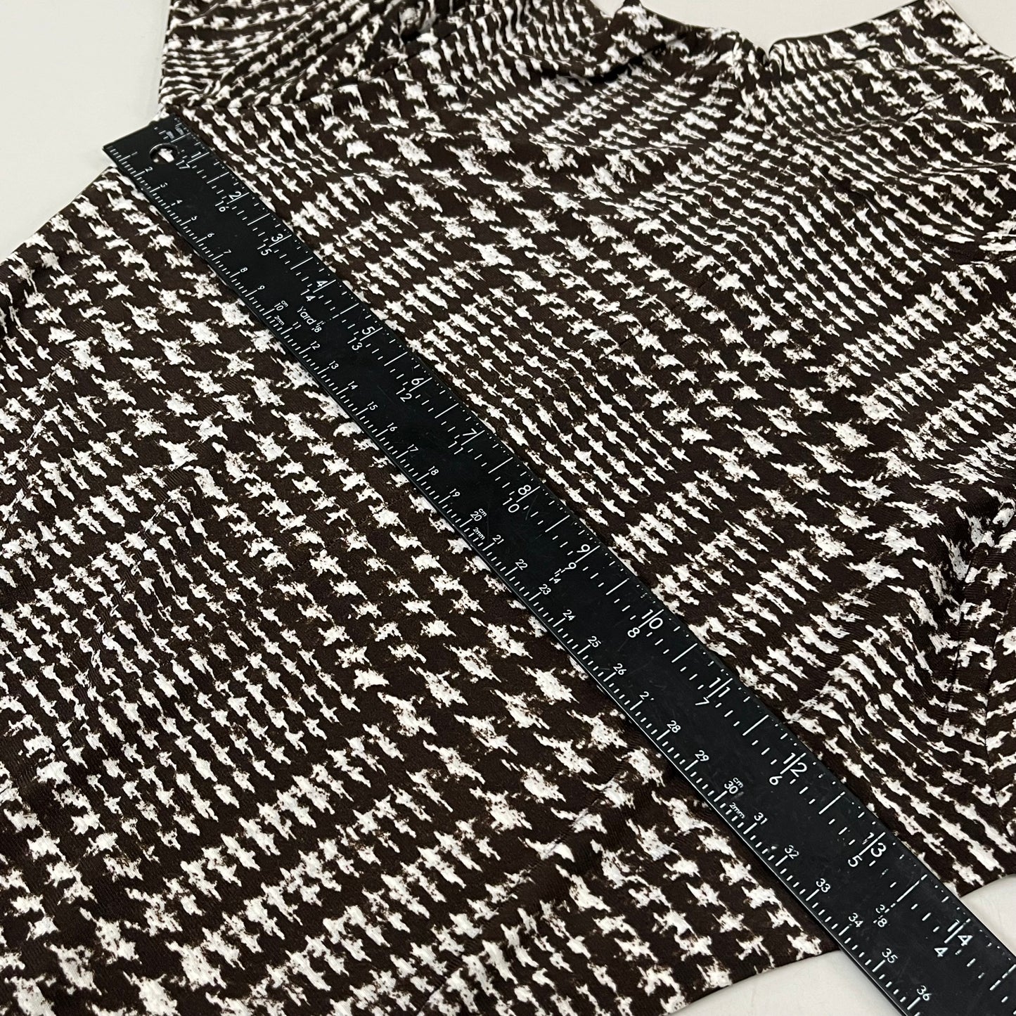 NORMA KAMALI Sleeve Open Back Catsuit Footsie Women's Sz XXS/32 Chocolate Plaid