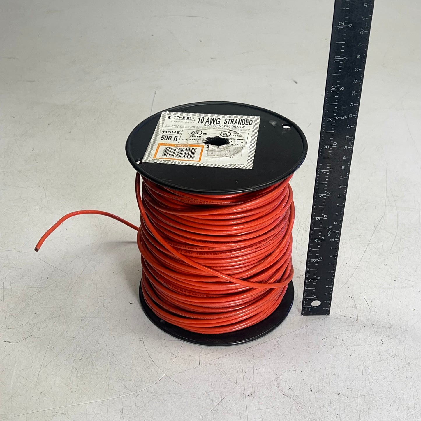CME Stranded Insulated Tool Wire Mtv Applications  10 AWG 500' 600 V  Orange