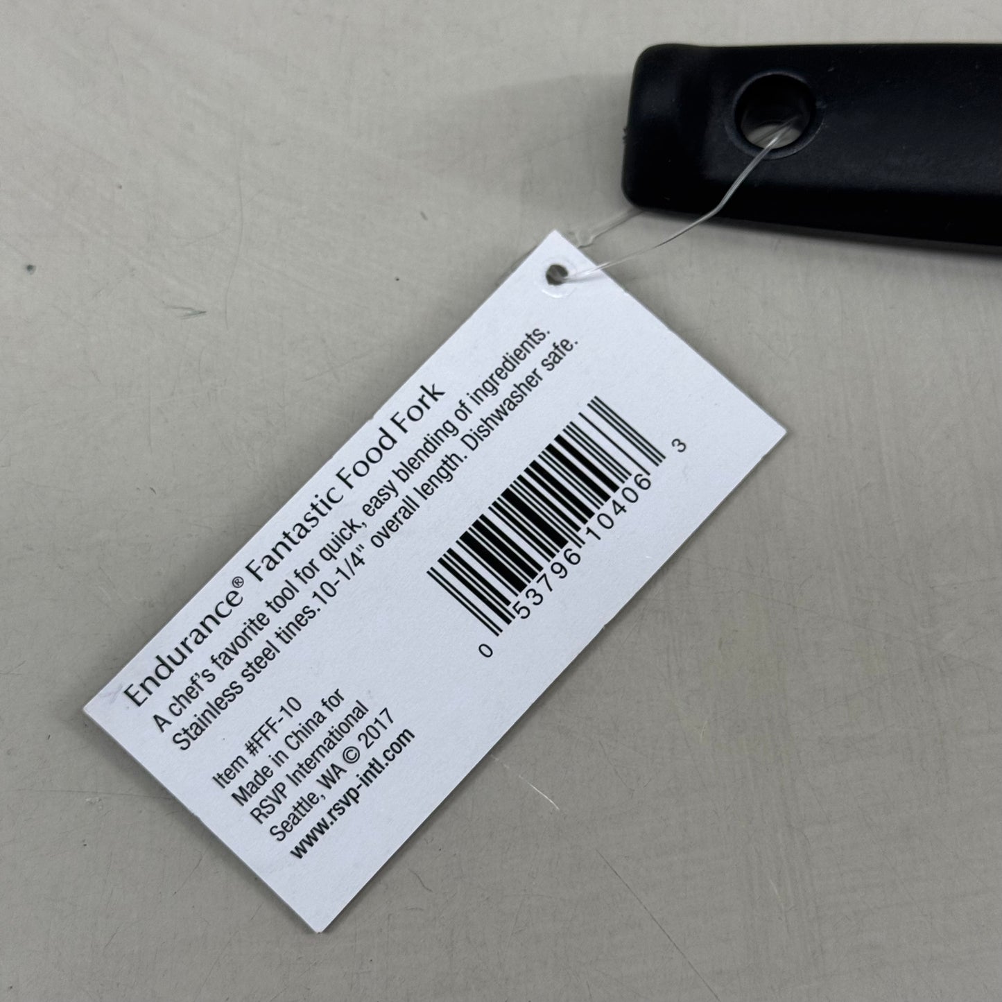 RSVP (2 PACK) Stainless Steel Fantastic Food Fork 10"x2" Black