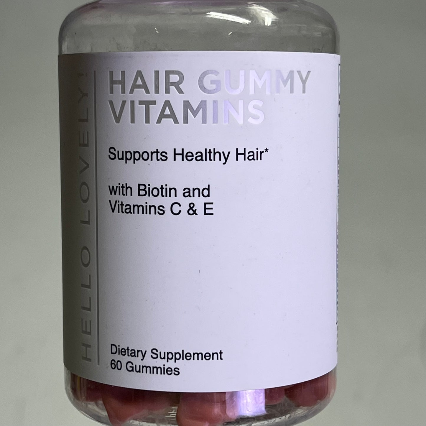 HELLO LOVELY  (2 PACK, 30 SERVINGS EACH) Gummy Hair Vitamins 60 Tablets BB 03/27