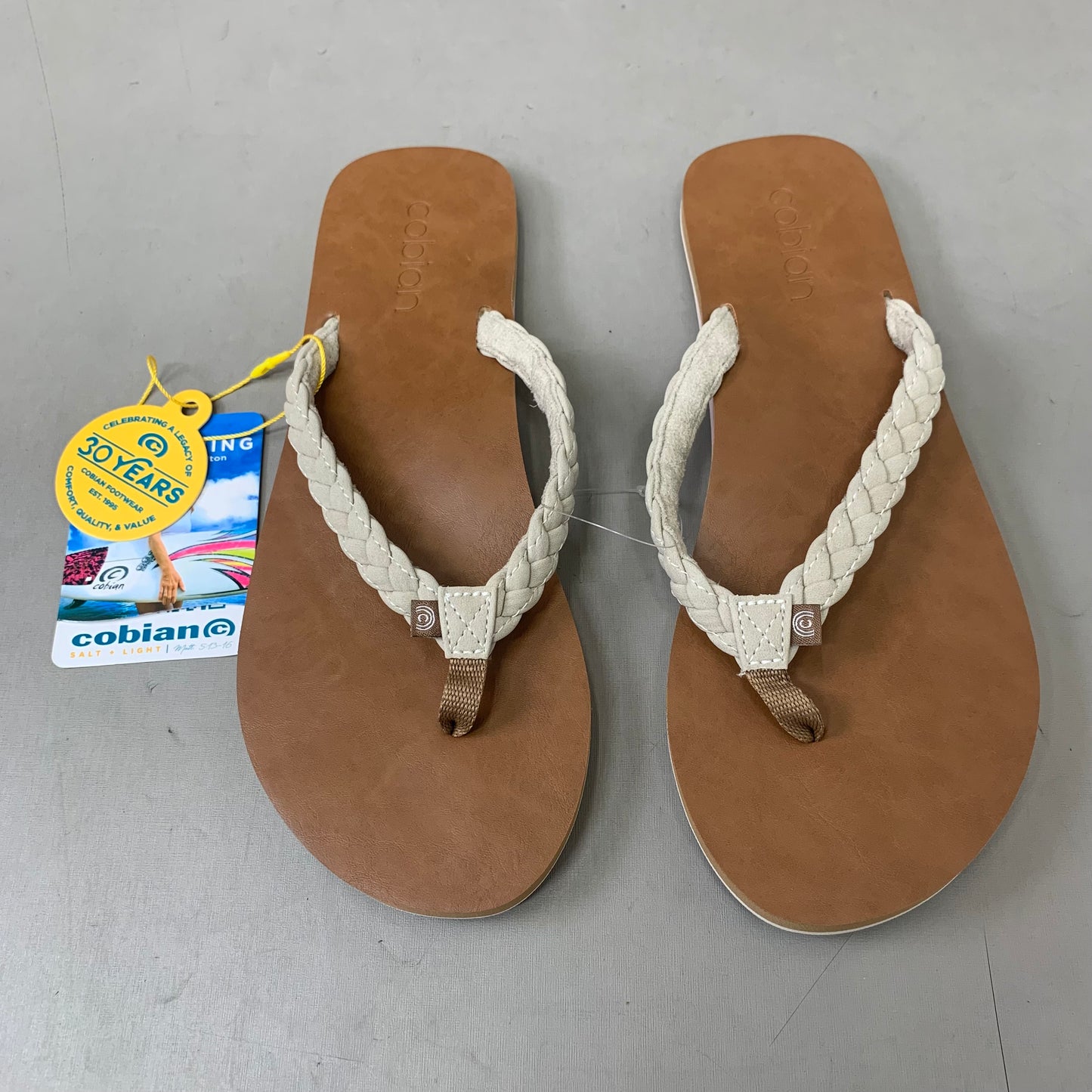 COBIAN Braided Pacifica Sandals Women's SZ 10, EU 41 Cream BBP23-110-10