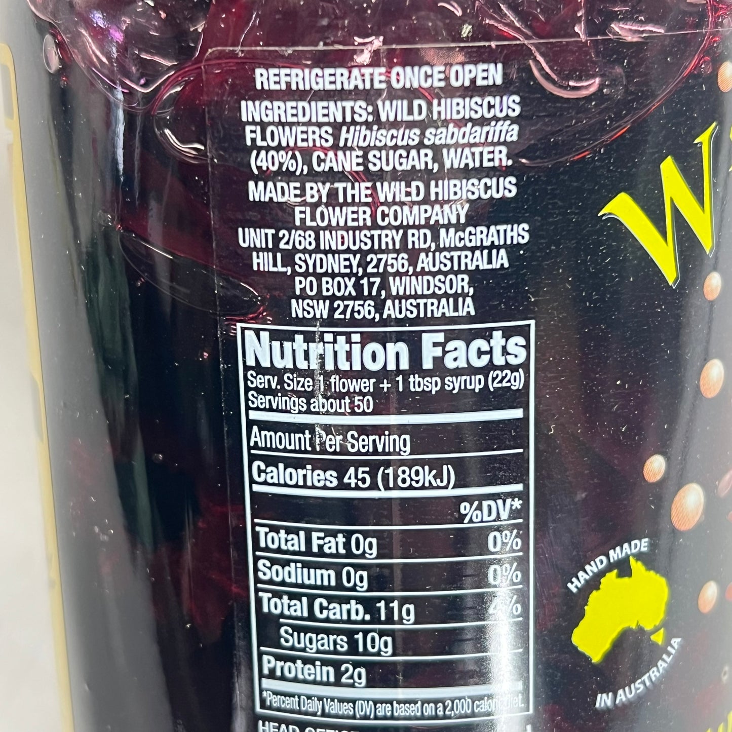 WILD HIBISCUS FLOWER (50 FLOWERS) Wild Hibiscus Flowers In Syrup 2.5lb BB 06/29