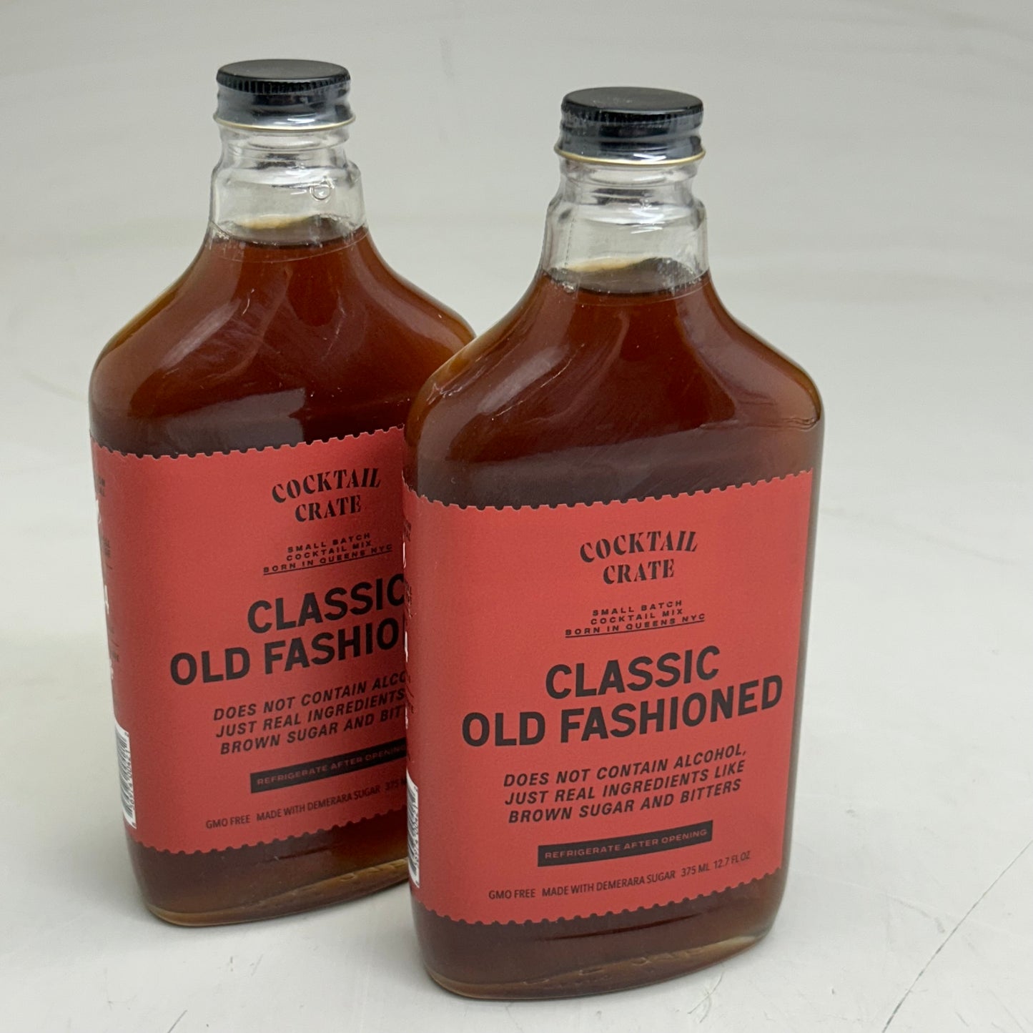 COCKTAIL CRATE (2 Pack) Classic Old Fashioned Drink Mixer 12.7FL oz Brown BB: 03/2028