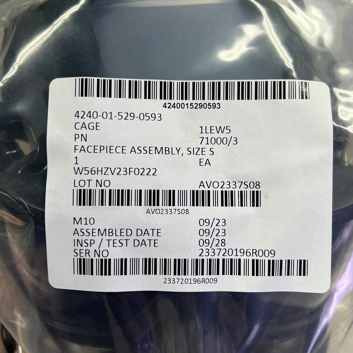 AVON M50 Mask Kit For First Responders & Military Small Black 4240-01-512-4431