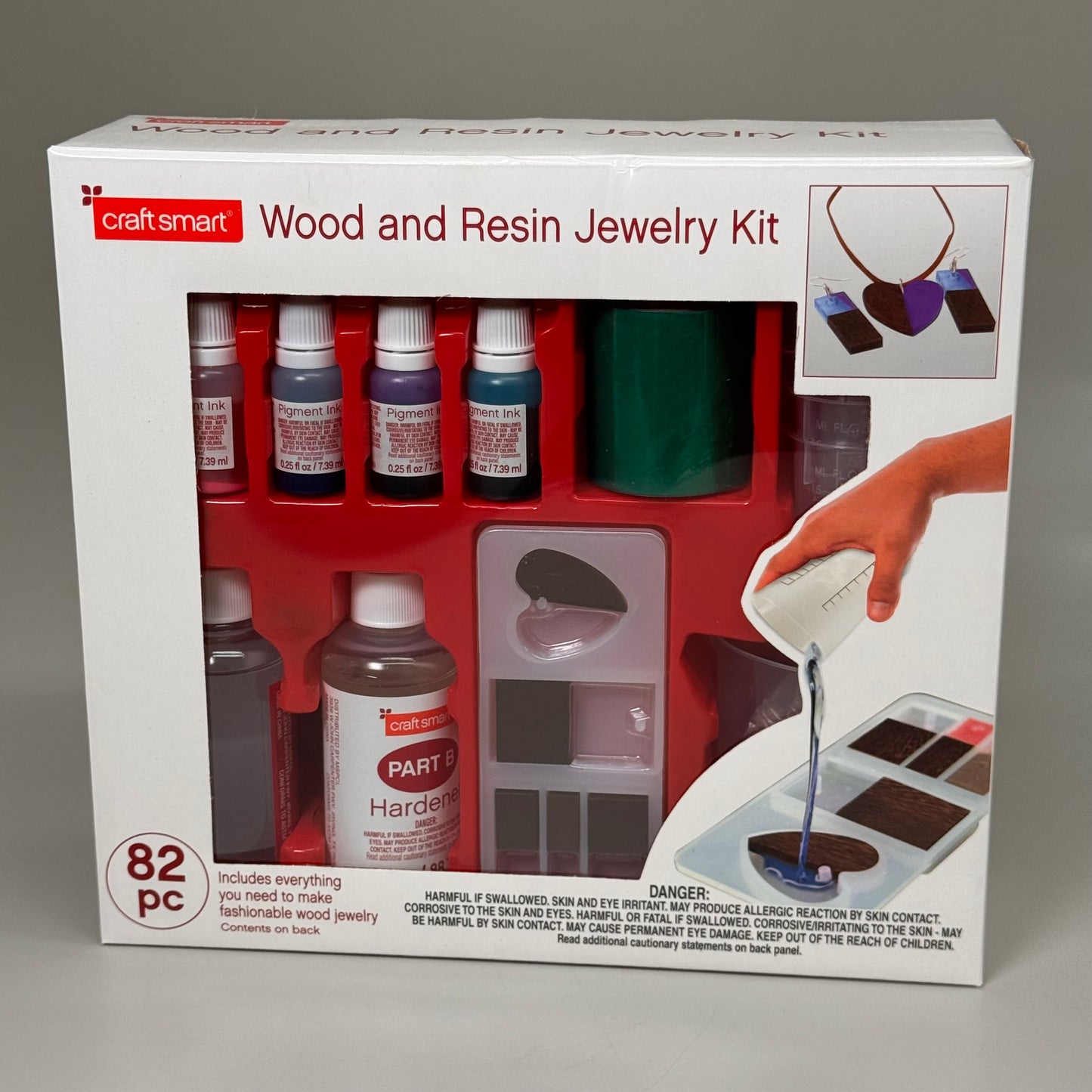 CRAFTSMART Fashionable Wood and Resin Jewelry Kit w/ All Supplies Needed 82pc